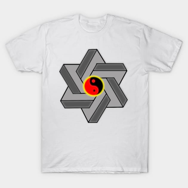 YING YANG 3D STAR T-Shirt by Mash75Art